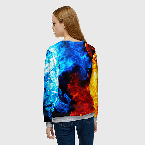 Женский свитшот L letter fire / 3D-Меланж – фото 4