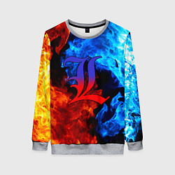 Свитшот женский L letter fire, цвет: 3D-меланж