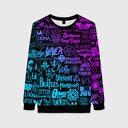 Женский свитшот ЛОГОТИПЫ РОК ГРУПП