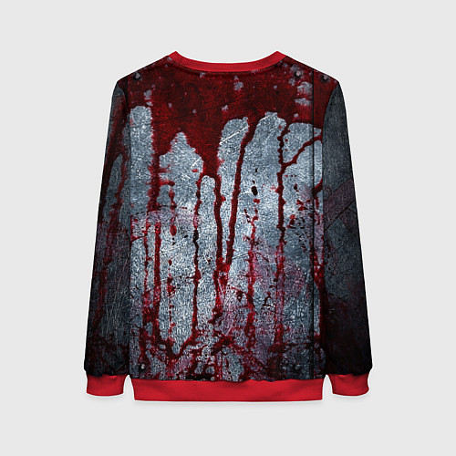 Женский свитшот Кровь на металле текстура / 3D-Красный – фото 2