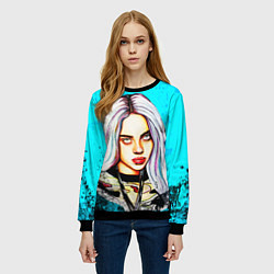 Свитшот женский BILLIE EILISH: Fan Art, цвет: 3D-черный — фото 2