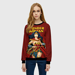 Свитшот женский Wonder Woman, цвет: 3D-черный — фото 2