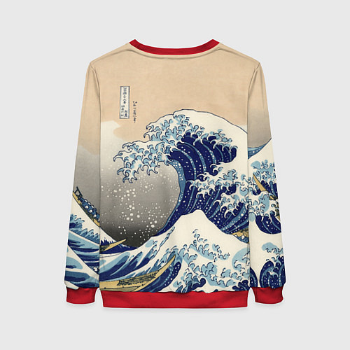 Женский свитшот Kanagawa Wave Art / 3D-Красный – фото 2