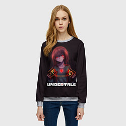 Свитшот женский Undertale - Чара: mercy, цвет: 3D-меланж — фото 2