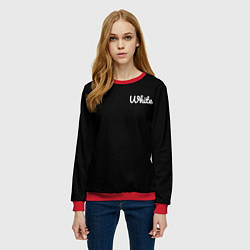 Свитшот женский Белыйwhite, цвет: 3D-красный — фото 2