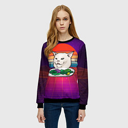 Свитшот женский Woman yelling at a cat, цвет: 3D-черный — фото 2