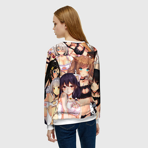 Женский свитшот Ahegao / 3D-Белый – фото 4