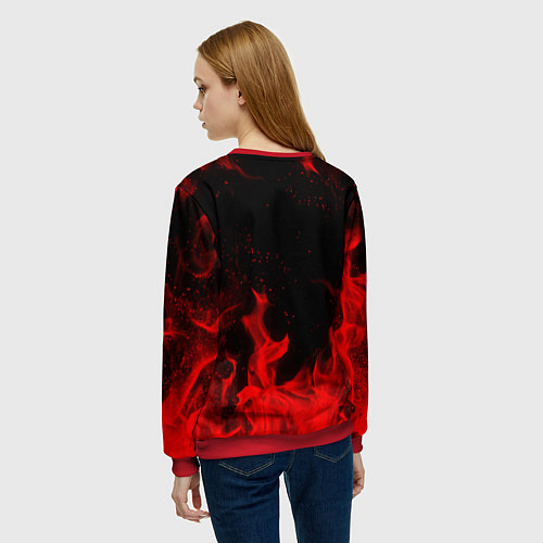 Женский свитшот CYBERPUNK 2077 KEANU REEVES / 3D-Красный – фото 4