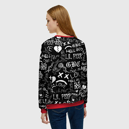 Женский свитшот LIL PEEP LOGOBOMBING / 3D-Красный – фото 4