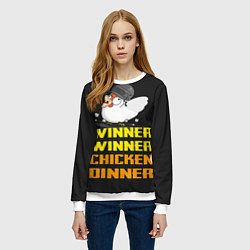 Свитшот женский Winner Chicken Dinner, цвет: 3D-белый — фото 2