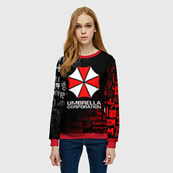 Свитшот женский RESIDENT EVIL UMBRELLA CORP, цвет: 3D-красный — фото 2