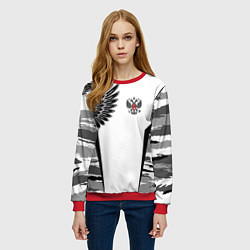 Свитшот женский Камуфляж Россия, цвет: 3D-красный — фото 2