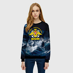 Свитшот женский Военно-морской флот, цвет: 3D-черный — фото 2