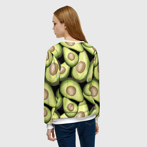 Женский свитшот Avocado background / 3D-Белый – фото 4