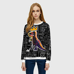 Свитшот женский Динозавр в короне от Баския, цвет: 3D-белый — фото 2