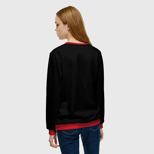 Женский свитшот Do you like hurting people ? / 3D-Красный – фото 4