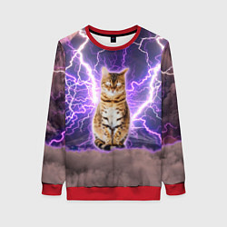Свитшот женский Котушка Теслы, цвет: 3D-красный