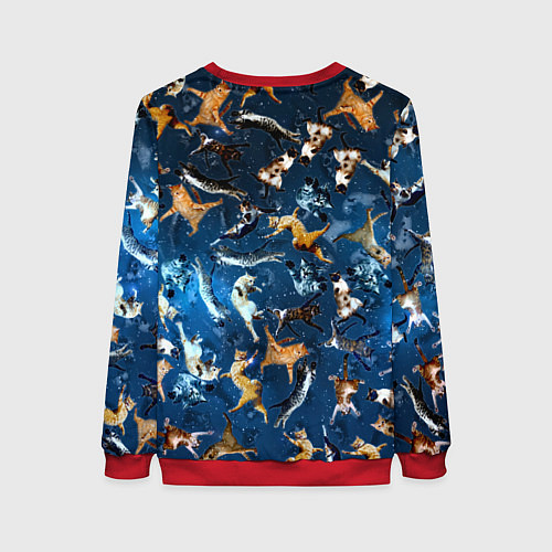 Женский свитшот Космические коты / 3D-Красный – фото 2