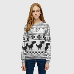 Свитшот женский Свитер с T-rex'ами, цвет: 3D-меланж — фото 2