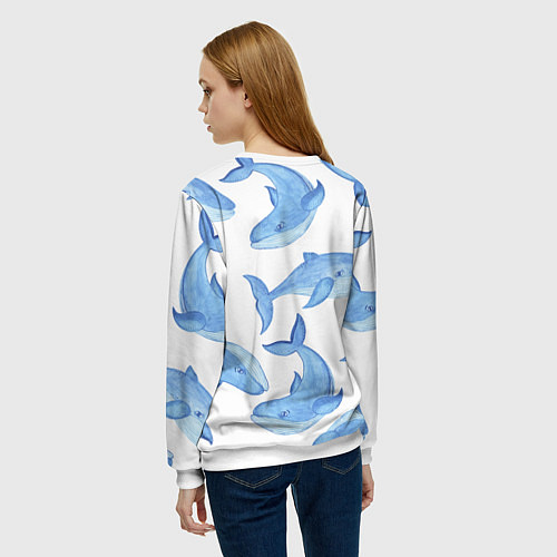 Женский свитшот Косяк китов / 3D-Белый – фото 4