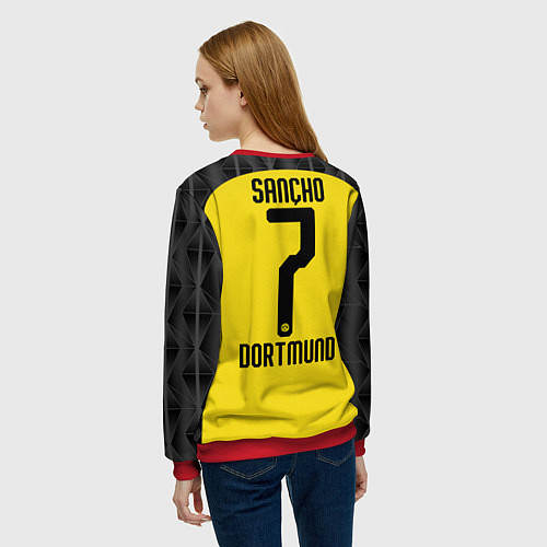 Женский свитшот Sancho home UEFA 19-20 / 3D-Красный – фото 4