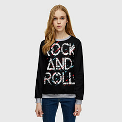 Свитшот женский Rock And Roll, цвет: 3D-меланж — фото 2