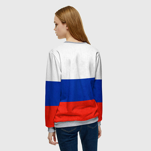 Женский свитшот Russia / 3D-Меланж – фото 4