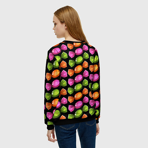 Женский свитшот Конфеты / 3D-Черный – фото 4