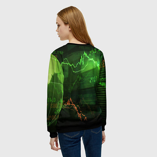 Женский свитшот Трейдинг 03 / 3D-Черный – фото 4