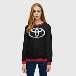 Свитшот женский Toyota carbon, цвет: 3D-красный — фото 2