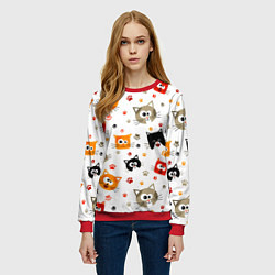 Свитшот женский Котики с лапками, цвет: 3D-красный — фото 2