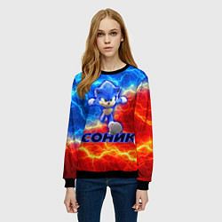 Свитшот женский СОНИК, цвет: 3D-черный — фото 2