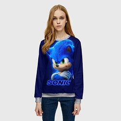 Свитшот женский SONIC, цвет: 3D-меланж — фото 2