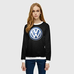 Свитшот женский Volkswagen Logo, цвет: 3D-белый — фото 2