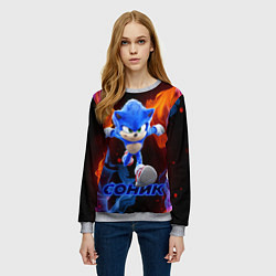 Свитшот женский SONIC, цвет: 3D-меланж — фото 2