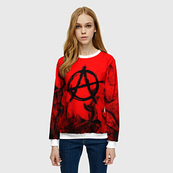 Свитшот женский АНАРХИЯ, цвет: 3D-белый — фото 2