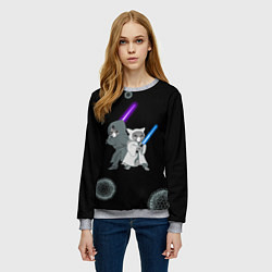 Свитшот женский Котики vs Вирус, цвет: 3D-меланж — фото 2