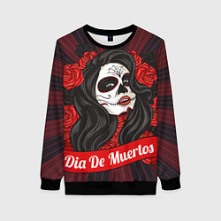 Свитшот женский Dia de Muertos, цвет: 3D-черный