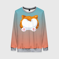 Свитшот женский Милый корги, цвет: 3D-меланж