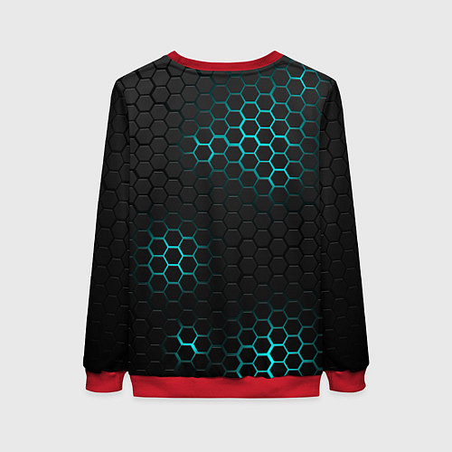 Женский свитшот СТАЛЬНАЯ НЕОНОВАЯ БРОНЯ / 3D-Красный – фото 2