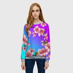 Свитшот женский САКУРА ВИШНЯ, цвет: 3D-меланж — фото 2