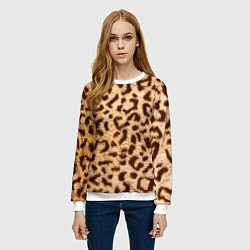 Свитшот женский Леопард, цвет: 3D-белый — фото 2