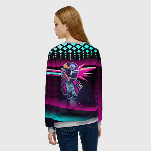 Женский свитшот НЕОНОВЫЙ ГОНЩИК / 3D-Меланж – фото 4