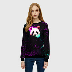 Свитшот женский Панда, цвет: 3D-черный — фото 2