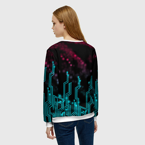 Женский свитшот CYBERPUNK / 3D-Белый – фото 4