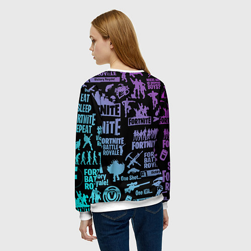 Женский свитшот FORTNITE / 3D-Белый – фото 4