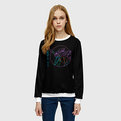 Свитшот женский Eva 01, Vaporwave, Evangelion, цвет: 3D-белый — фото 2