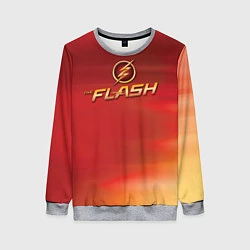 Свитшот женский The Flash Logo Pattern, цвет: 3D-меланж