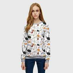 Свитшот женский Кошачьи валяния, цвет: 3D-меланж — фото 2