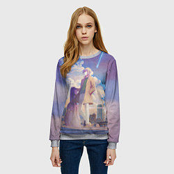 Свитшот женский Харуки и Акихико, цвет: 3D-меланж — фото 2